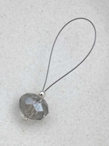 Røgfarvet glaskrystal - passer på pind 2-10 mm