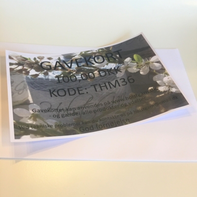 Gavekort - printet