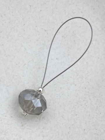 Røgfarvet glaskrystal - passer på pind 2-10 mm